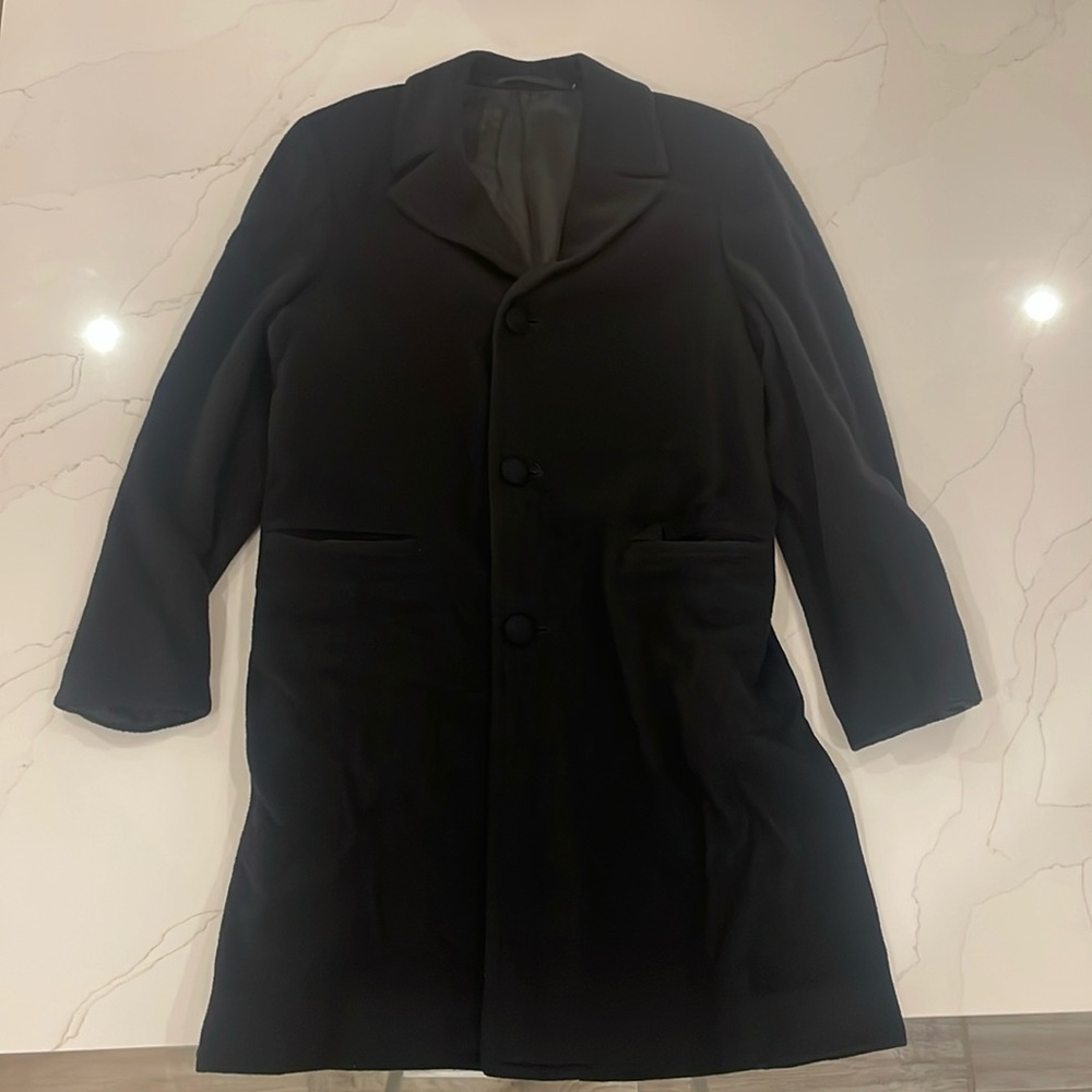 Harilela’s Black fleece long coat